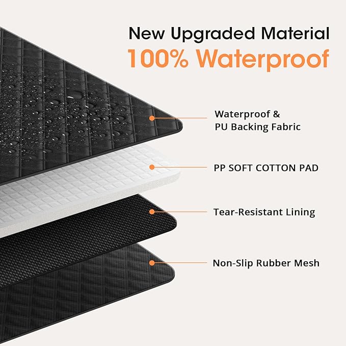 Dog Seat Cover, Upgrade Large Back Seat Pet Seat Cover Hammock for Cars, Trucks, SUVs with Nonslip Backing, Side Flaps, Waterproof, Soft (Black)