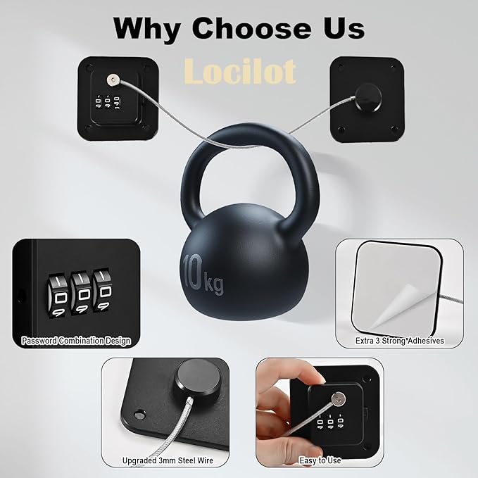 Locilot 3 Pack Fridge Lock for Kids, Traceless Refrigerator Lock for Adults, Child Proof Cabinet Locks Baby Proofing, Drawer Freezer Locks for Fridge Refrigerator (Black)