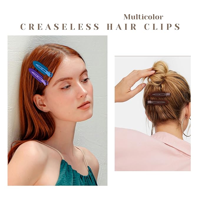 10 Pcs Creaseless No Crease No Bend Flat Hair Clips For Styling Non Slip Makeup Clips For Women Salon Hairstyle,Matte Brown Dark Blue Purple Green