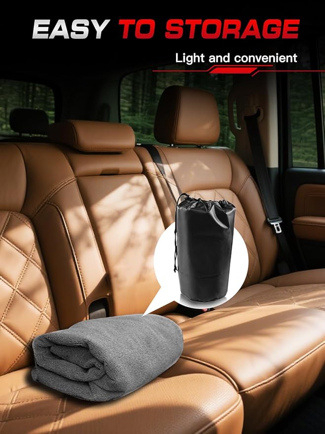 TESFEEL Waterproof Towel Back Seat Cover for Car, Truck, Van & SUV – Durable Rear Bench Seat Cover for Kids & Dogs, Seat Back Protector Easy to Install (Gray)