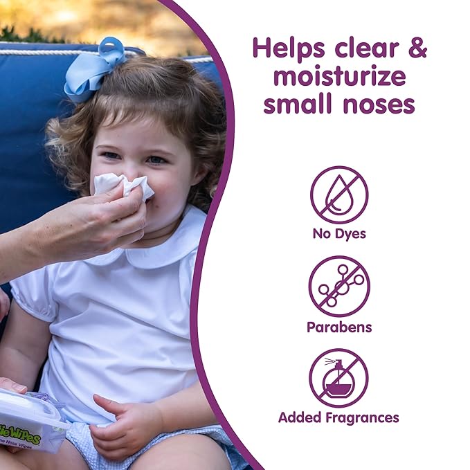 Boogie Wipes Saline Nose Wipes - 90 Count - Unscented, Hypoallergenic & Alcohol-Free - Allergy Relief - Made with Natural Saline, Aloe, Chamomile & Vitamin E - Diaper Bag Essential