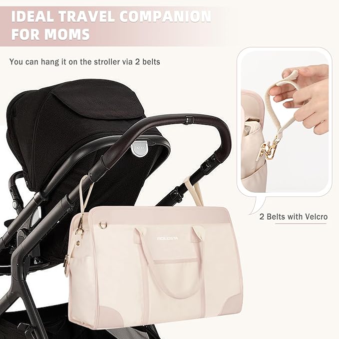 BOLOSTA Diaper Bag Tote for Women, Diaper Bag Tote with Changing Pad, Large Capacity Mommy Bag for Hospital and Weekender