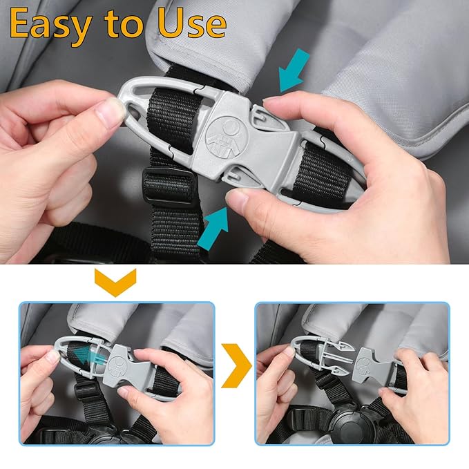 child Car Seat Chest Harness Clip Universal Replacement for Kids, Toddler, Stroller, baby essentials,1 piece, Black,Oval ( 6.89 X 3.98 X 0.87 inches)