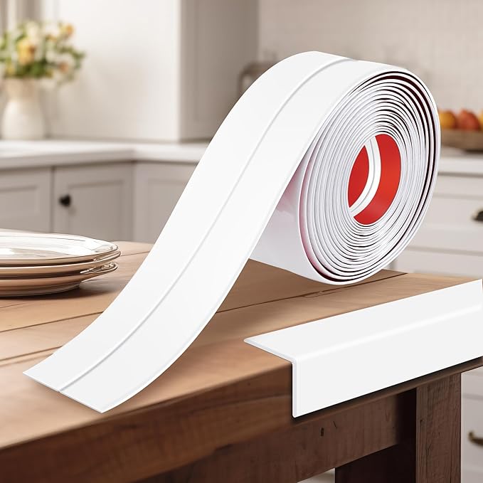 2.4 Inch x 40 Feet Wall Corner Protector Peel and Stick Corner Trim Molding Strip Self Adhesive wall Edge Protectors Guards for Edge Ceiling, White