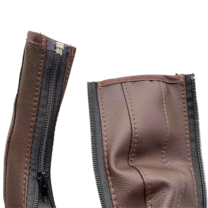 MINILUJIA Removable Zipper PU Leather Bumper Handlebar Sleeve for Baby Stroller Dust-Proof Cover Armrest Bumper Protect Case Specifical for Babyzen yoyo (Chocolate)