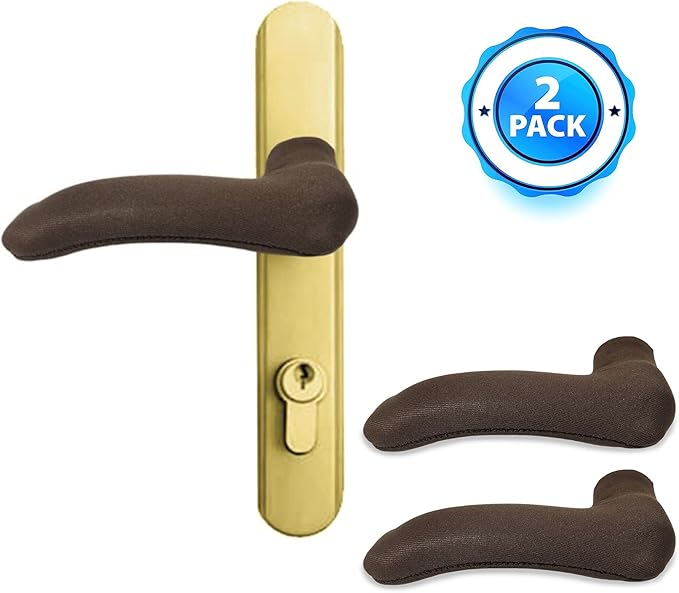 for Hot Door Handles: 2 PCS Door Handle Covers, Anti-Scald Door Handle Cover, Door Knob Protector for Hot and Cold Doors (2Pack Brown)