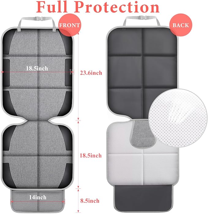 Meolsaek Car Seat Protector, Non-Slip Backing Will Not Leave Imprint, Waterproof Thicker Car Seat Cover for SUV, Sedan, Truck, Leather Car Seat Cushion (Gray Black)