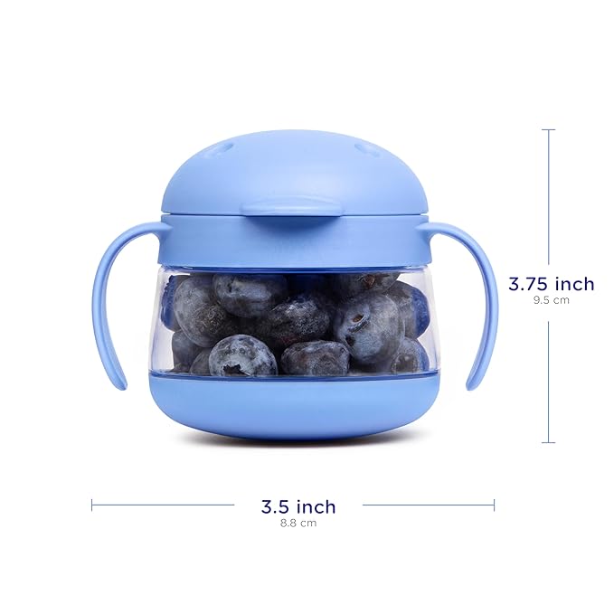 Ubbi Tweat Snack Containers for Kids & Toddlers, BPA-Free Tritan Spill-Proof Toddler Snack Cups, Portable Travel Food Storage, Polaris Blue & Sugar Snap Green | No spill design, Weighted base, Easy opening, Dishwasher safe, Made for small hands