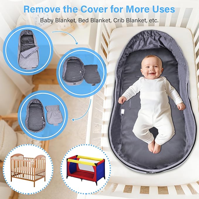 tupi Stroller Footmuff, Universal Warm Bunting Bag for Cold Weather, Stroller Cover for Winter, Waterproof Stroller Blanket for Toddler Girls Boys, Stroller Sleeping Bag, Ideal Gift for Baby Mom