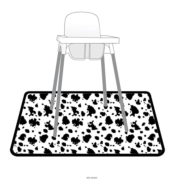 BapronBaby Cowhide Splash Mat - Waterproof Catch-All for Under High Chairs, Floors, Tables, Playtime or Arts & Crafts - Machine Washable - 45" x 45”