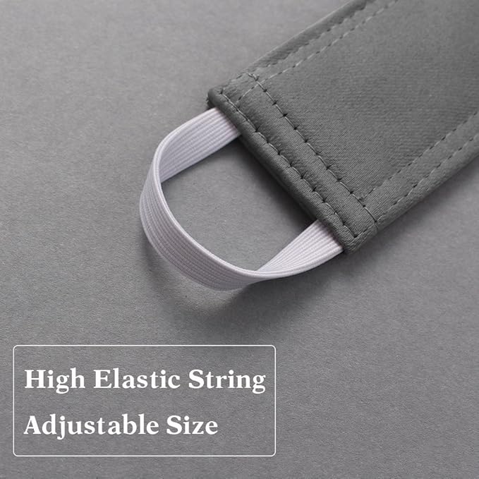 PONY DANCE Baby Door Latch Covers Closer - Nursery Door Closer Silencer with Strong Elastic Straps for Good Sleep Thick Solid Door Cushion for Jammer Noise Reducing, 6 Pieces, W 4 x L 2 inches, Grey