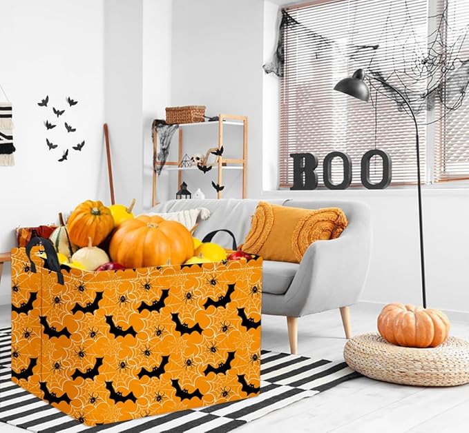 TIBAOLOVER Rectangular Baby Kids Storage Basket Boys for Home Kitchen Girls Cute Toy Storage Bin Organizer Shelf Book Room Decor(Spider Web)