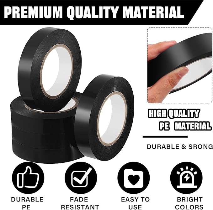 Frienda Floor Vinyl Tape 1/2inch Floor Marking Court Tape Outdoor Playing Field Marking Equipment for Social Distancing Gyms, Athletics, Equipment