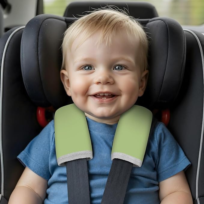 Seat Belt Cover Pad for Baby, Soft Seatbelt Cushion Covers for Kids 2Pcs Car Seat Strap Shoulder Pads for All Car Seats, Stroller, High Chair