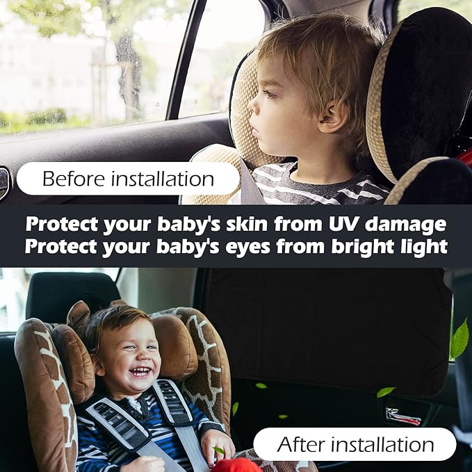 XCBYT 4-Pack Magnetic Car Window Shades for Camping Privacy - 100% Blackout Side Window Covers (Metal Frames Only) - UV Protection Sun Shade for Baby Sleeping - Universal Fit Automotive Curtains