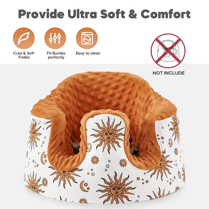 Seat Cover Compatible with Bumbo and Nuby Seat, Booster Seats Accessories, Soft Breathable Cover for Baby Girl Boy, Cover Only
