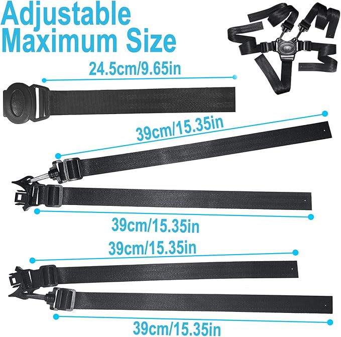 Portable Adjustable Seat Belt for Kids Ride on Power Wheels Toy Car,Baby Stroller Straps Harness Compatible with Wooden High Chair& Toddler Golf Cart (5P)