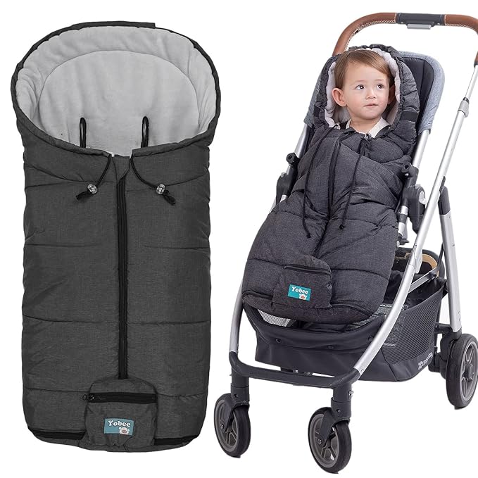 Yobee Winter Outdoor Tour Waterproof Stroller Bunting Bag, Warm and Comforatble Stroller Footmuff, Toddler Universal Stroller Sleeping Bag, Multi-Use,6 to 36 Months