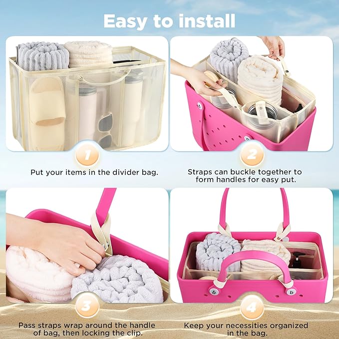 OUTXE Beach Bag Organizer Compatible with X Large Bogg Bag Accessories Inserts, Lightweight Mesh Insert Divider Pouch for Original XL Bogg Bags, Beach Tote Bags Insert for Organizing
