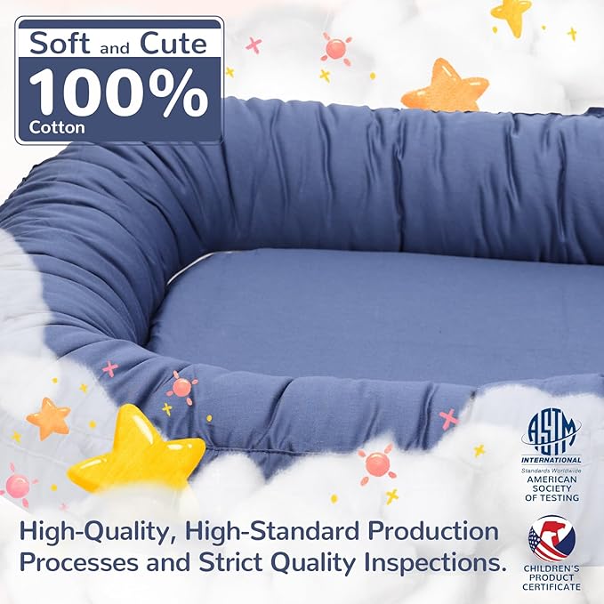 EAQ Baby Lounger, Infant Lounger for Newborn,Portable Baby Nest Cover Breathable & Soft, Newborn Essentials