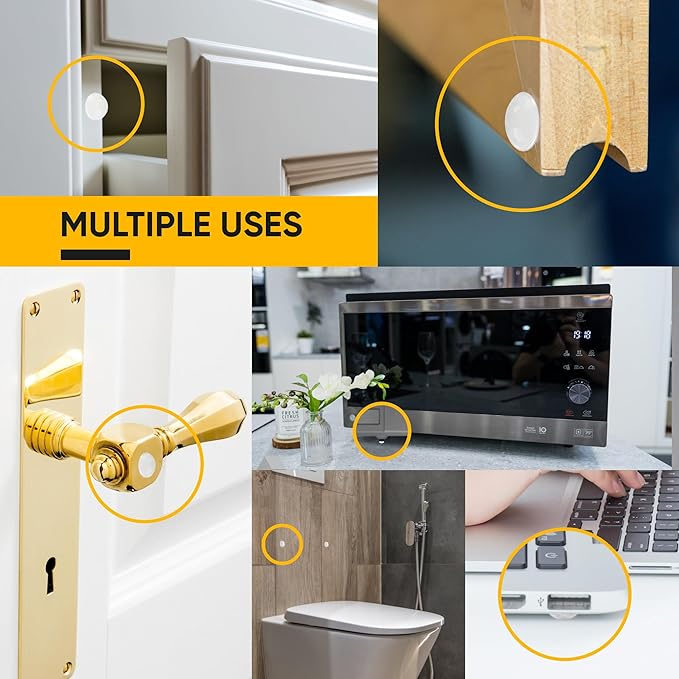 118 Clear Cabinet Bumper Pads – Self-Adhesive Silicone Set with 5 Shapes for Doors, Drawers & Furniture – Sound Dampening Pads for Surface Protection