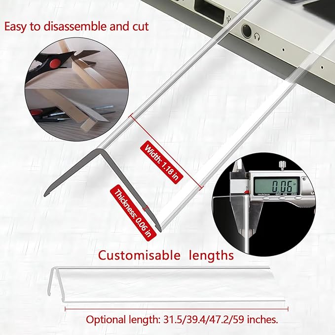 Wall Corner Protector - 2PCS, 59"x1.18" - Self Adhesive Clear Corner Protectors for Walls, Cabinet Doors, Edge Protector Trim; Easy to Install Corner Guards for Walls (150cm x 3cm)