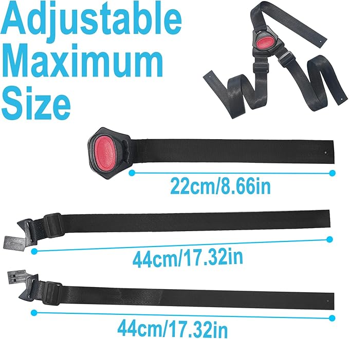 Portable Adjustable Seat Belt for Kids Ride on Power Wheels Toy Car,Baby Stroller Straps Harness Compatible with Wooden High Chair& Toddler Golf Cart (3P)