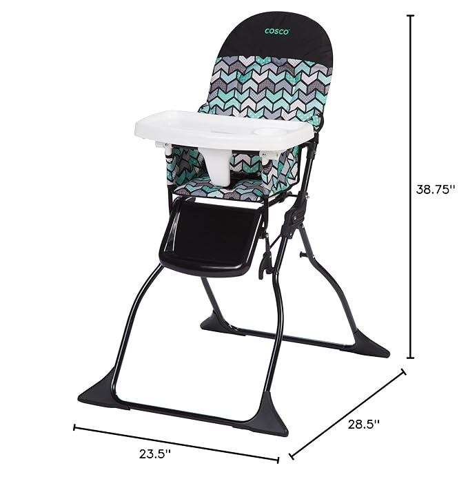 Cosco Kids Highchair for Baby, Simple Foldable High Chair, Convenient, Lightweight, and Compact Design, Spritz