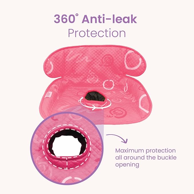THINK GOOD TOTS Pink Piddle Pad 2-Pack – Waterproof Car Seat & Stroller Protector for Potty Training Toddlers & Babies, Machine Washable, Anti-Slip Backing, Universal Fit