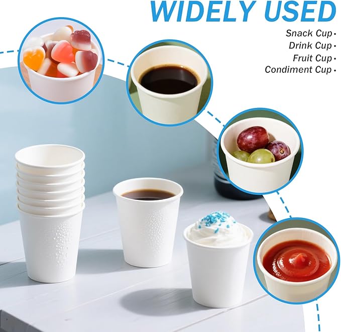 Huifany 300 Pack 5 oz Paper Cups, Small Bathroom Cups Disposable Paper Cup for Mouthwash,Hot/Cold Beverage Drinking Cup for Party, Picnic, BBQ, Travel and Event