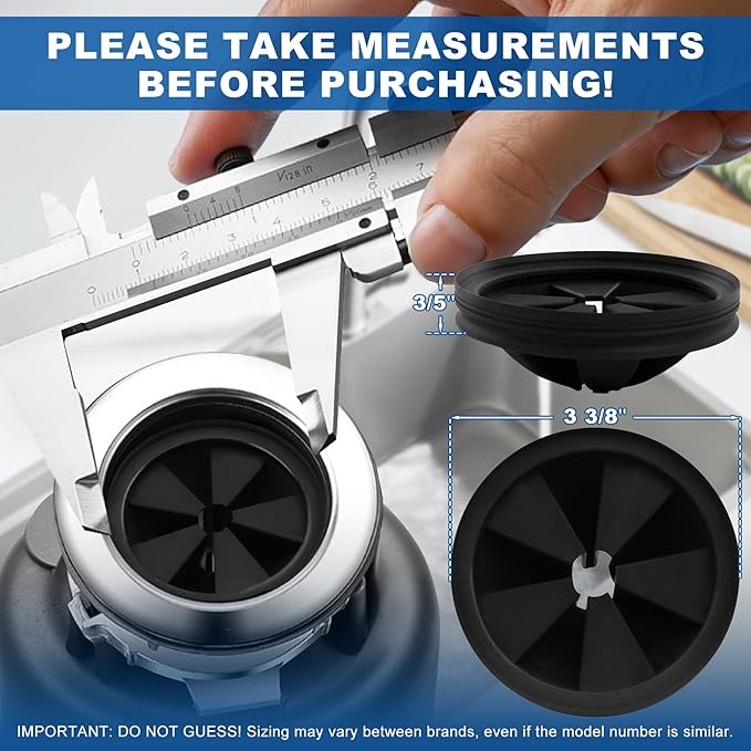 2PCS Garbage Disposal Splash Guard Collar Sink Baffle, Food Waste Disposer Parts Accessories, 3-3/8 Inch Multi-Function Drain Plugs for Garbagal Disposals by CLEESINK