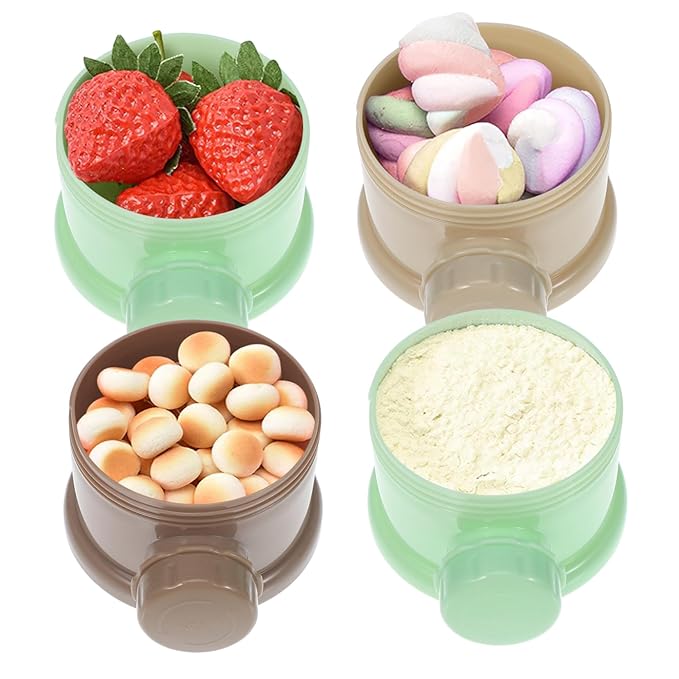Box Storage Container Formula Mixer Blender Portable Powder Dispenser Formula Dispenser 4 Layers Milk Container Para Guardar Snack Container Travel Lait Boite Milk Powder Tool, Green