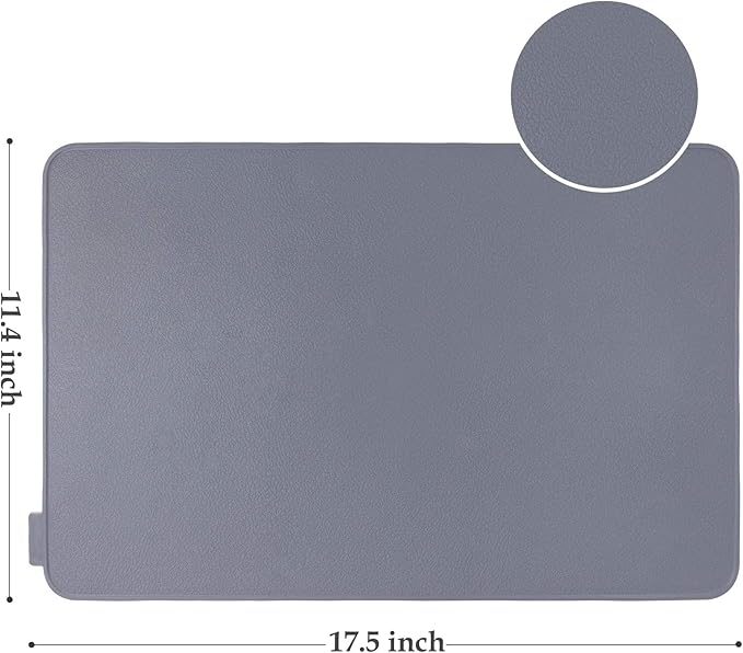 Kamehame Silicone Placemats, Placemats for Dining Table Set of 2 Non Slip Heat Resistant Table Mats 17.5 x 11.4 inch with Raised Edges