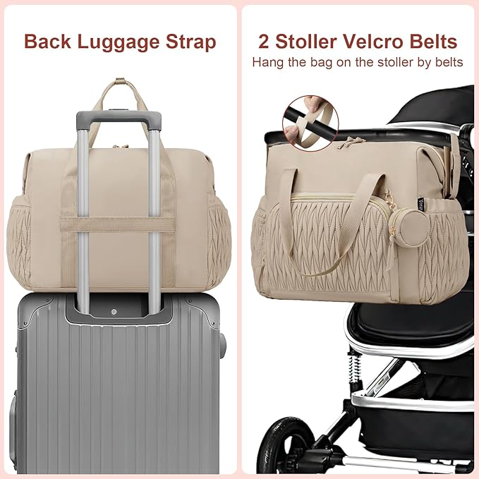 Yorige Diaper Tote Bag for Baby 6pcs, Large Mom Hospital Bags with Changing Pad Pacifier Case for Labor Delivery Boy Girl
