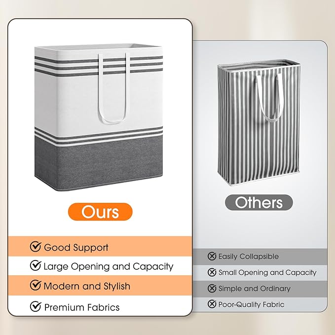 4 Pack Large Laundry Baskets, Laundry Hampers, Freestanding Waterproof Collapsible Clothes Bag with Extended & Reinforced Handles - Clothes Basket for Dorm, Bathroom, Home (100L)