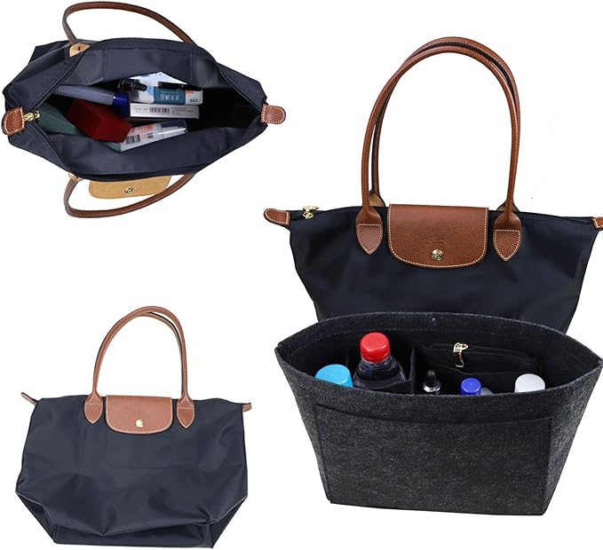 Lckaey Purse Organizer Insert for Pliage Neo(Large) Handbags Insert Organizer1012grey-L