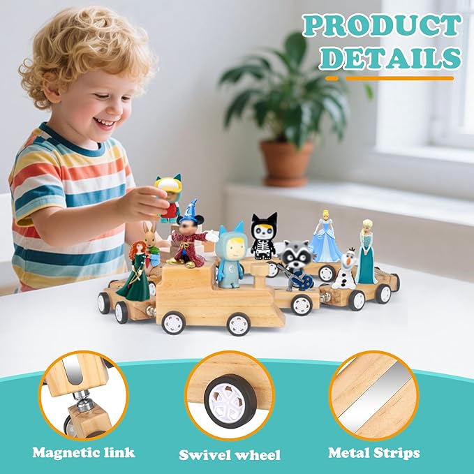 RZYLKA for Tonies Organizer Storage Shelf, Magnetic Floating Shelves for Tonies Characters for Children, Display Collection 10~20 Characters - Miniature Train
