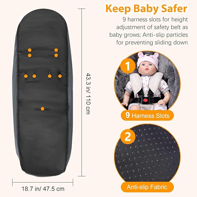 Zooawa Warm Bunting Bag Universal, Waterproof Baby Stroller Sleeping Bag for Cold Weather, Stroller Toddler Footmuff, Extra Thick, Fits 6-36 Months Baby, Gray