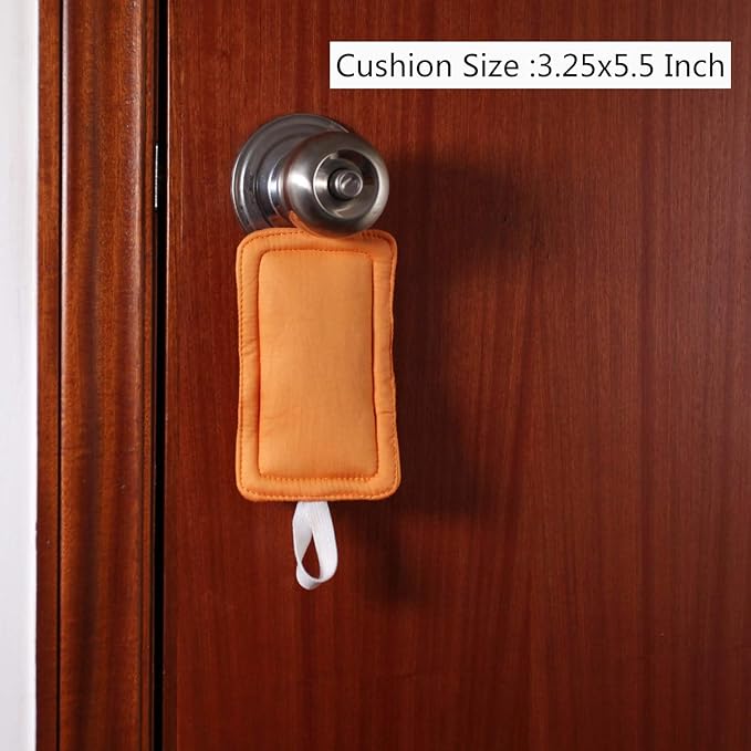 Door Silencer Jammer Closer Cushion Latch Cover 3 Pack for Noise Reducing Quiet Doors Baby Toddler Safety 3.25 x 5.5 Inch (New Orange)