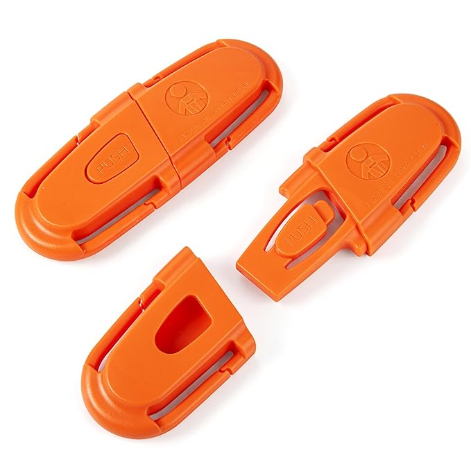 Universal Car Seat Chest Clip, Adjustable Harness Positioning Clip for Stroller and Booster Seat, Anti-Slip Shoulder Straps Holder Accessory for Parents (1 Pack, Orange)