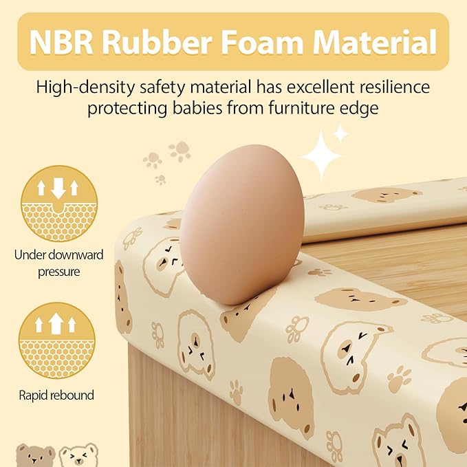 Edge Protector for Baby Proofing 6.5ft Heavy-Duty Soft Rubber Foam Furniture Edge Bumper Guards Cute Furniture Corner Edge Safety Bumpers Desk Edge Cushion for Kids