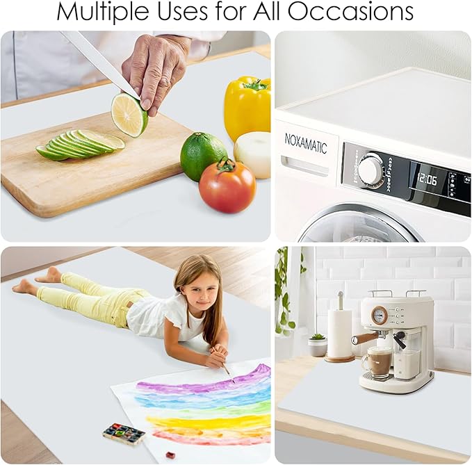 Extra Large Silicone Mat for Kitchen Counter 36" x 24" Silicone Table Mat for Resin Workbench Mat Heat Resistant Mat CoffeeBar Mat, Gray