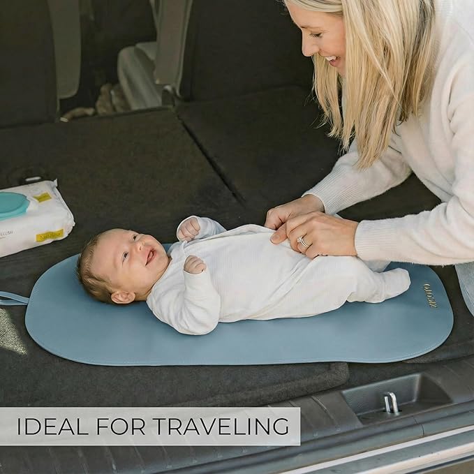 Beautiful Portable Baby Changing Pad - Wipeable and Easy to Clean Diaper Changing Mat - The Perfect Waterproof Vegan Leather Pad for Traveling