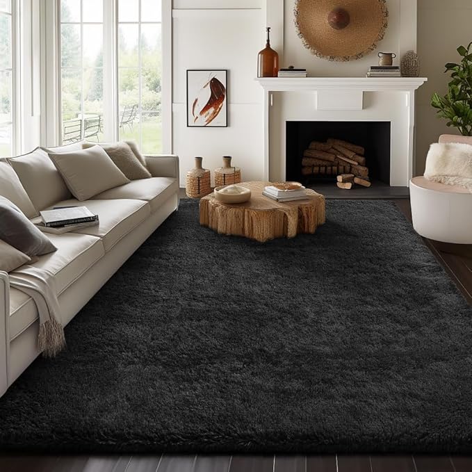 Ophanie Area Rugs for Bedroom Living Room,Color 3- Black,Size 7' x 9',Shape Rectangular