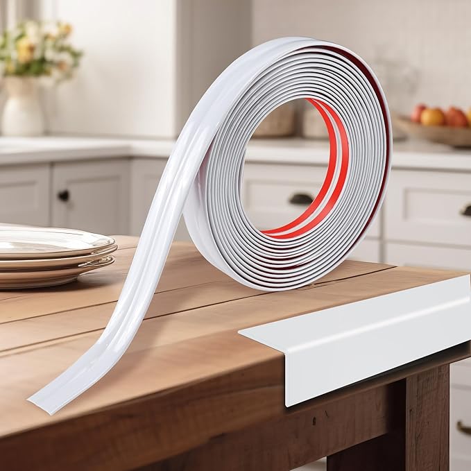 0.8 Inch x 30 Feet Wall Corner Protector Peel and Stick Corner Trim Molding Strip Self Adhesive Wall Edge Protectors Guards for Edge Ceiling, White