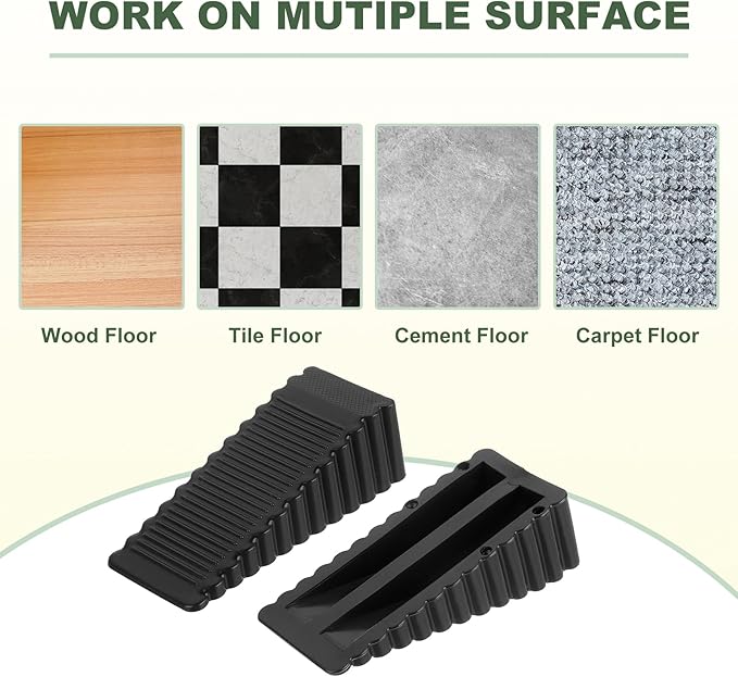 uxcell 4 Pcs Door Stoppers for Bottom of Door, 28mm/1.10 Inch Door Stops, Rubber Door Stopper Wedge Anti Slip, Window Stopper Door Stackable, Black