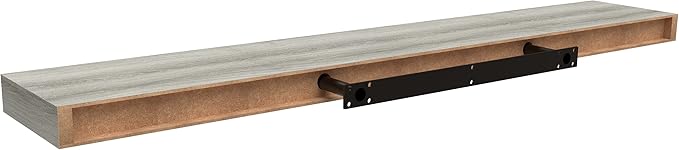 Ballucci Floating Shelf, 36" Wood Wall Shelf with Invisible Brackets for Bathroom, Living Room, Bedroom, Kitchen, Nursery, 6" Deep, Rustic Gray