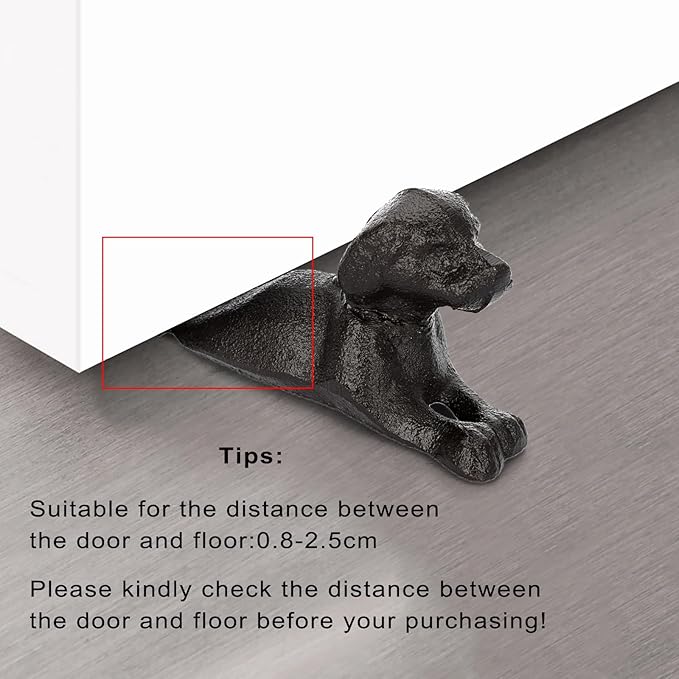 Sumnacon Cast Iron Door Stop - Heavy Duty Rustic Door Stopper Avoid Drilling Hole, Vintage Metal Door Wedge on Floor Surface for Home Office Commercial Industrial Dachshund