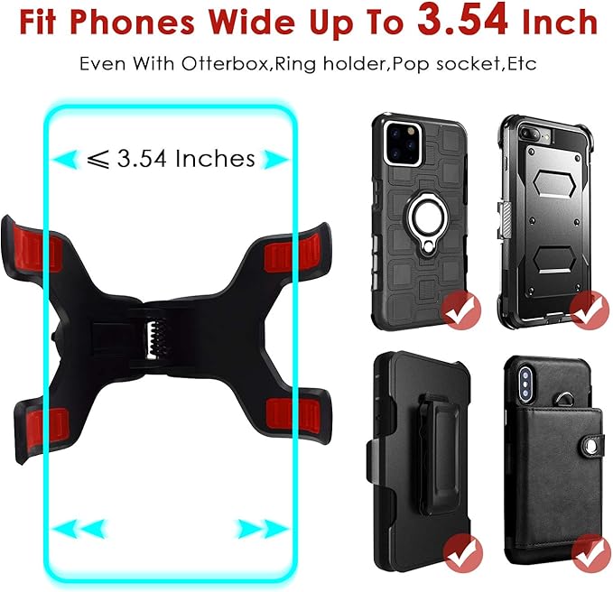 ivoler Car Phone Mount Windshield, Long Arm Clamp Universal Windshield with Double Clip Strong Suction Cup Cell Phone Holder Compatible with iPhone 15 14 13 Pro Max XS 7 8 Plus, Galaxy S24 S23 Ultra