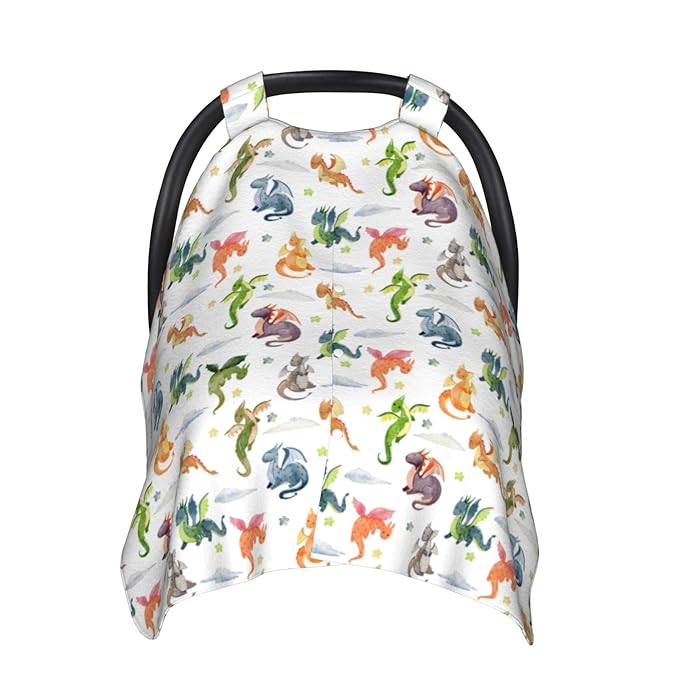 Dragon Baby Car Seat Canopy Cover Multi Use Shower Gift, Nursing Cover for Mom Nursing Covers, Dragon Baby Stuff Items